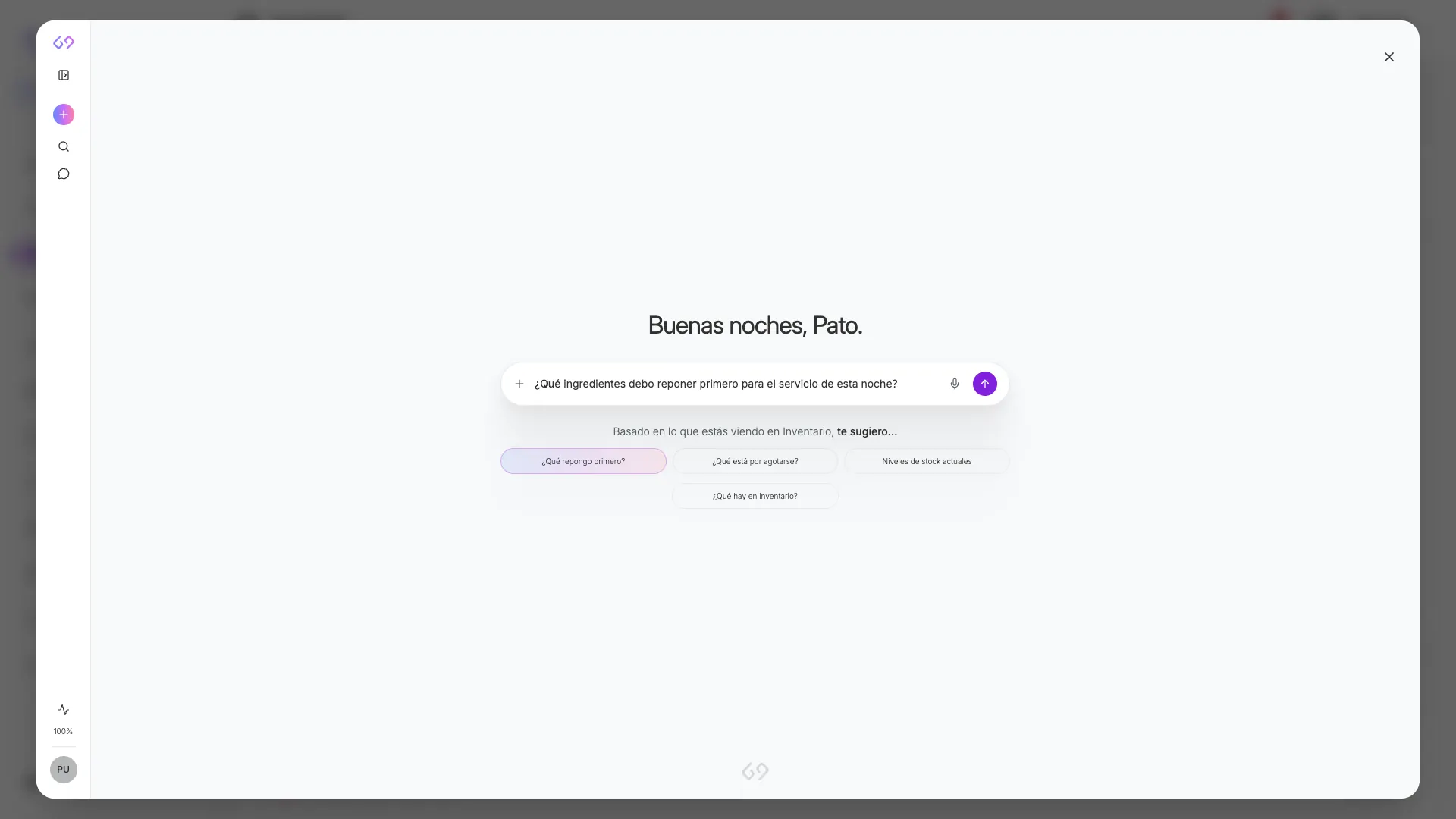 Consulta de reposición preparada en Zea desde el inventario real